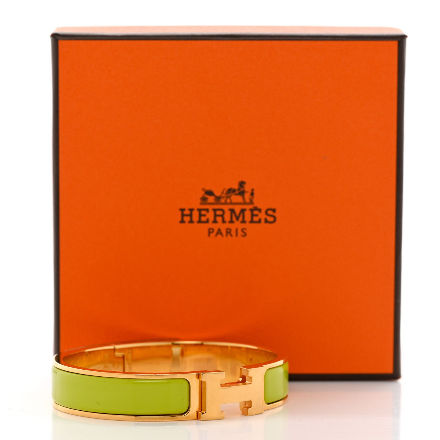 Hermes Enamel Narrow Clic Clac H Bracelet GM Vert Prairie 5 of 5