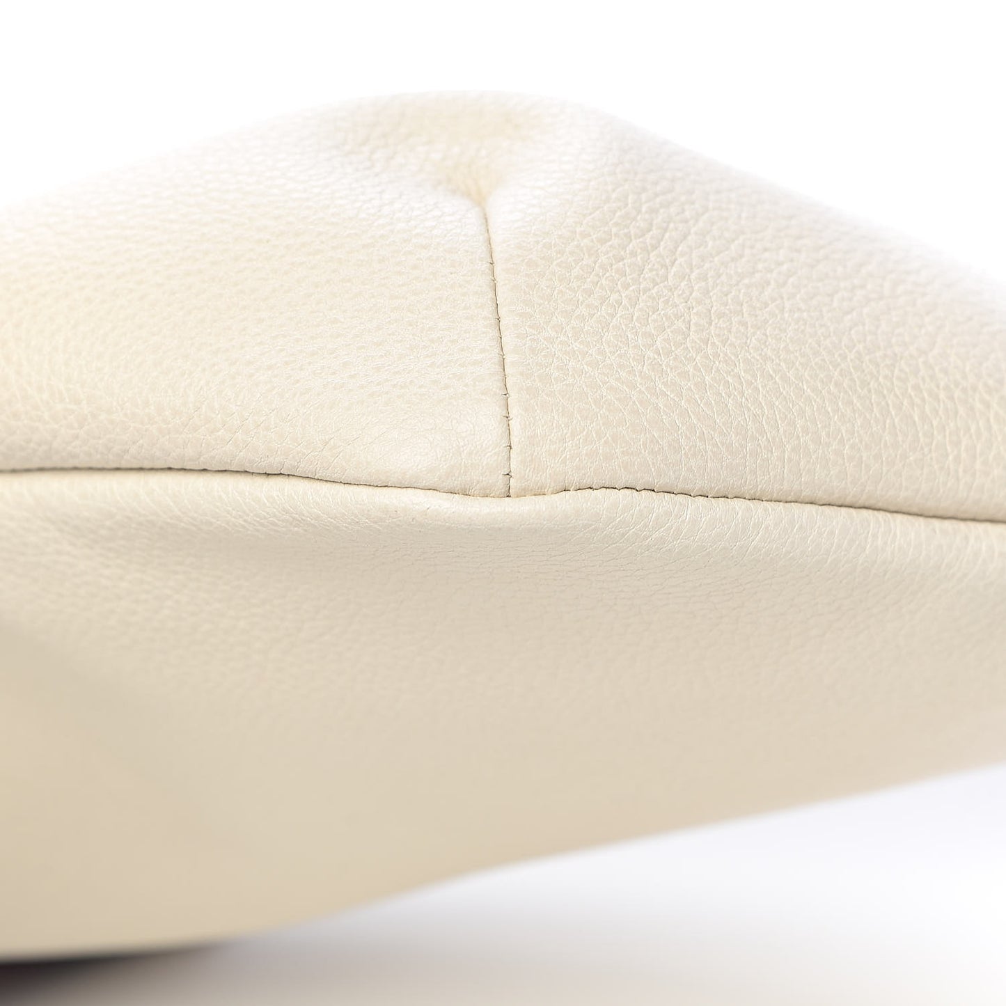 Grained Calfskin Logo Belt Bag White