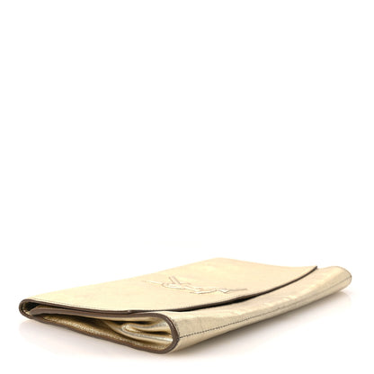 Saint Laurent Metallic Calfskin Monogram Large Belle De Jour Clutch Gold 4 of 10