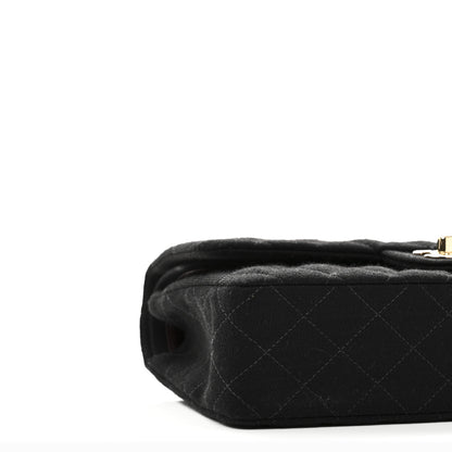 Chanel Jersey Quilted Medium Bijoux Chain Double Flap Black 9 of 10