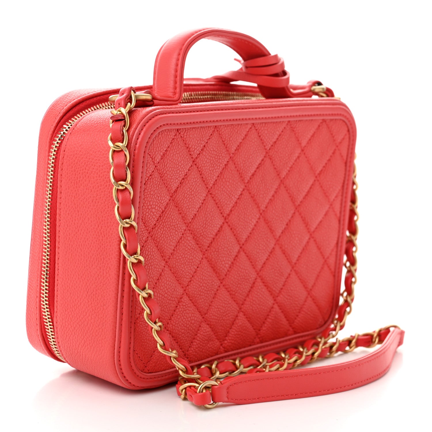 Chanel Caviar Quilted Medium CC Filigree Vanity Case Pink 3 of 10