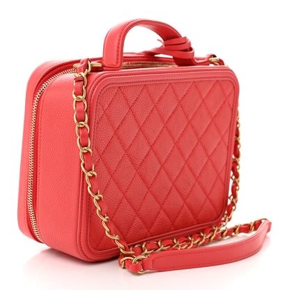 Chanel Caviar Quilted Medium CC Filigree Vanity Case Pink 3 of 10