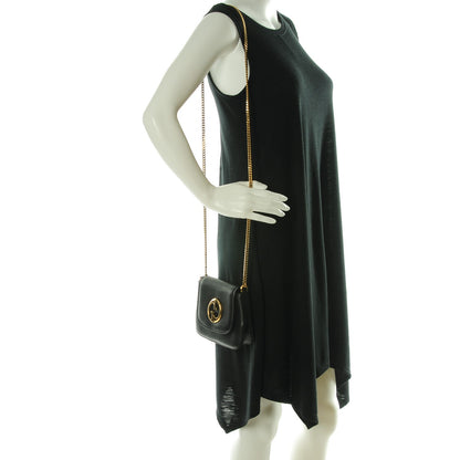 Gucci Pebbled Calfskin Small 1973 Chain Shoulder Bag Black 2 of 7