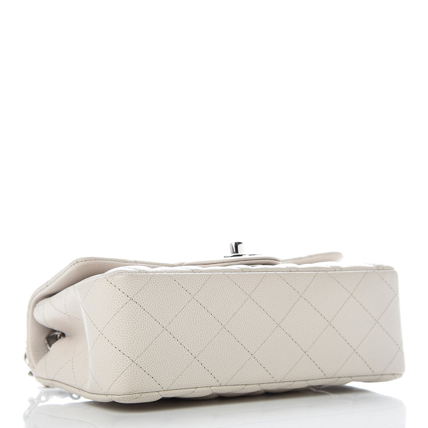 Caviar Quilted Mini Rectangular Flap Ivory