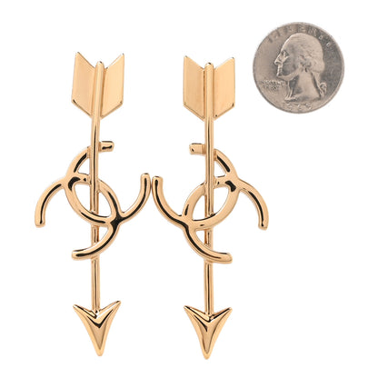 Chanel Metal CC Arrow Stud Earrings Gold 2 of 5