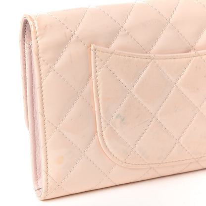 Chanel Patent Quilted Large Flap Wallet Pink 20 of 24