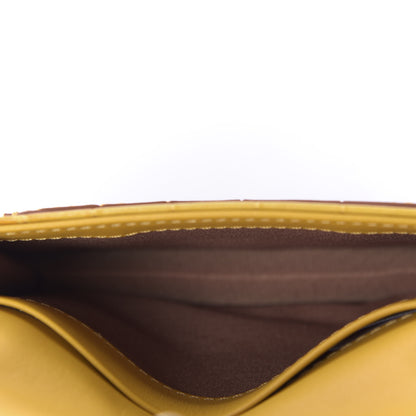 MCM Calfskin Crocodile Embossed Flap Card Holder Golden Mango 5 of 10