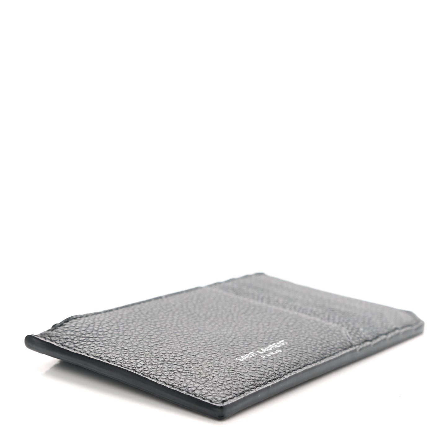Grained Calfskin 5 Fragments Zip Pouch Card Holder Black
