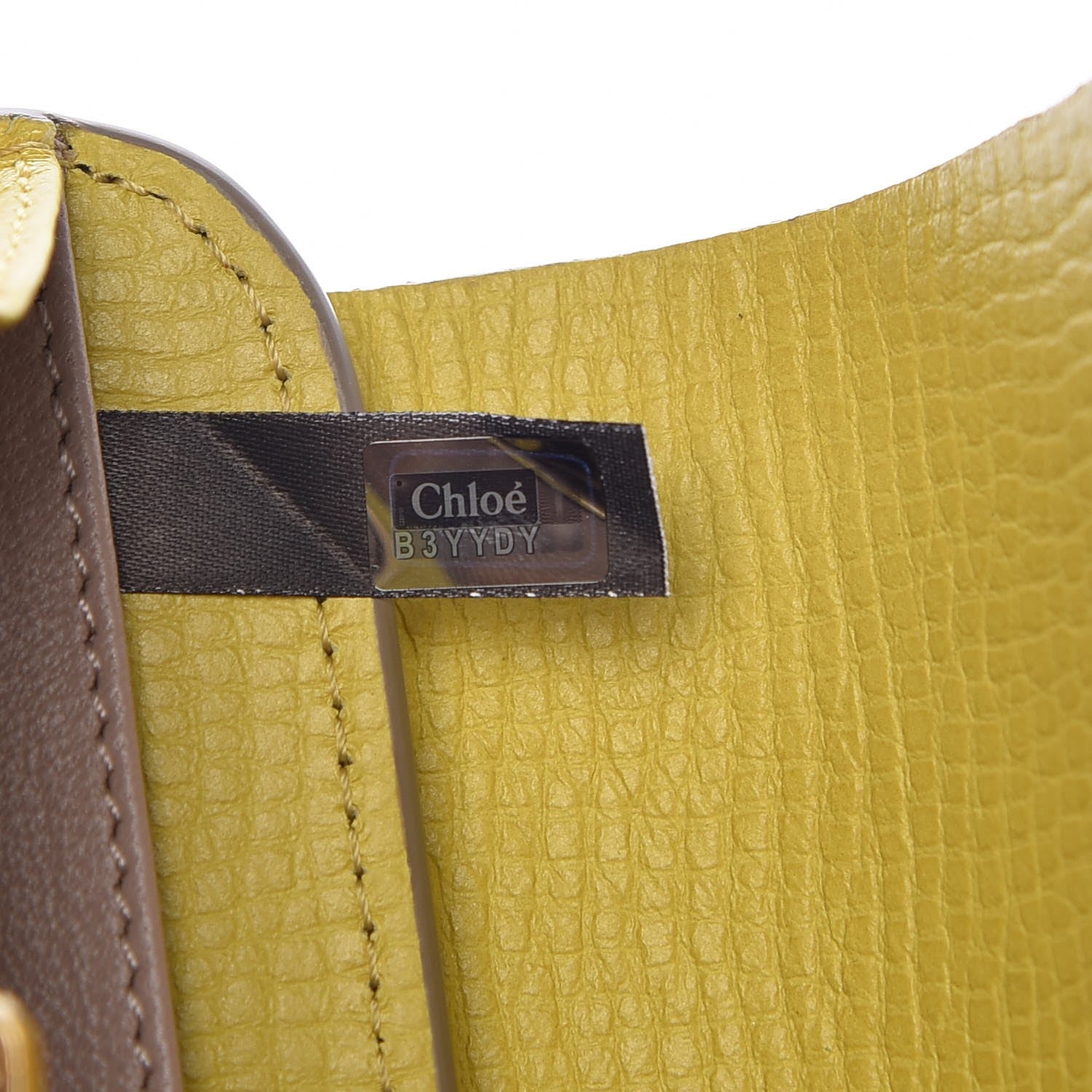 Chloe Grained Calfskin Lambskin Drew Long Wallet with Flap Yellow Beige 7 of 11