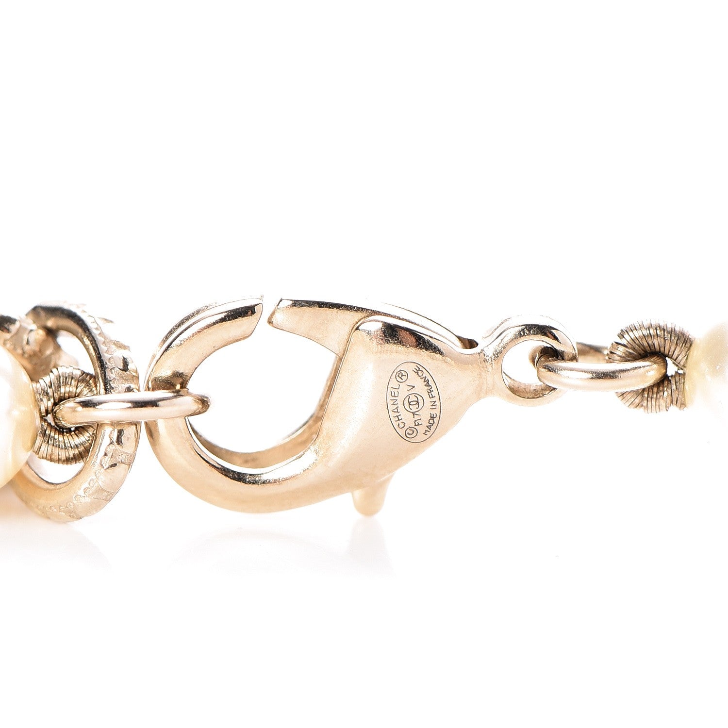 Chanel Pearl Baguette Crystal CC Necklace Gold 5 of 6