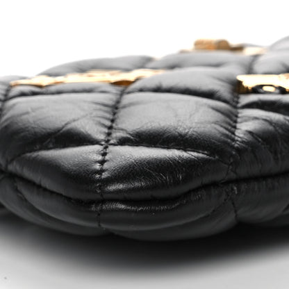 Chanel Aged Calfskin Quilted Small Lucky Charms Cosmetic Case Black 8 of 10