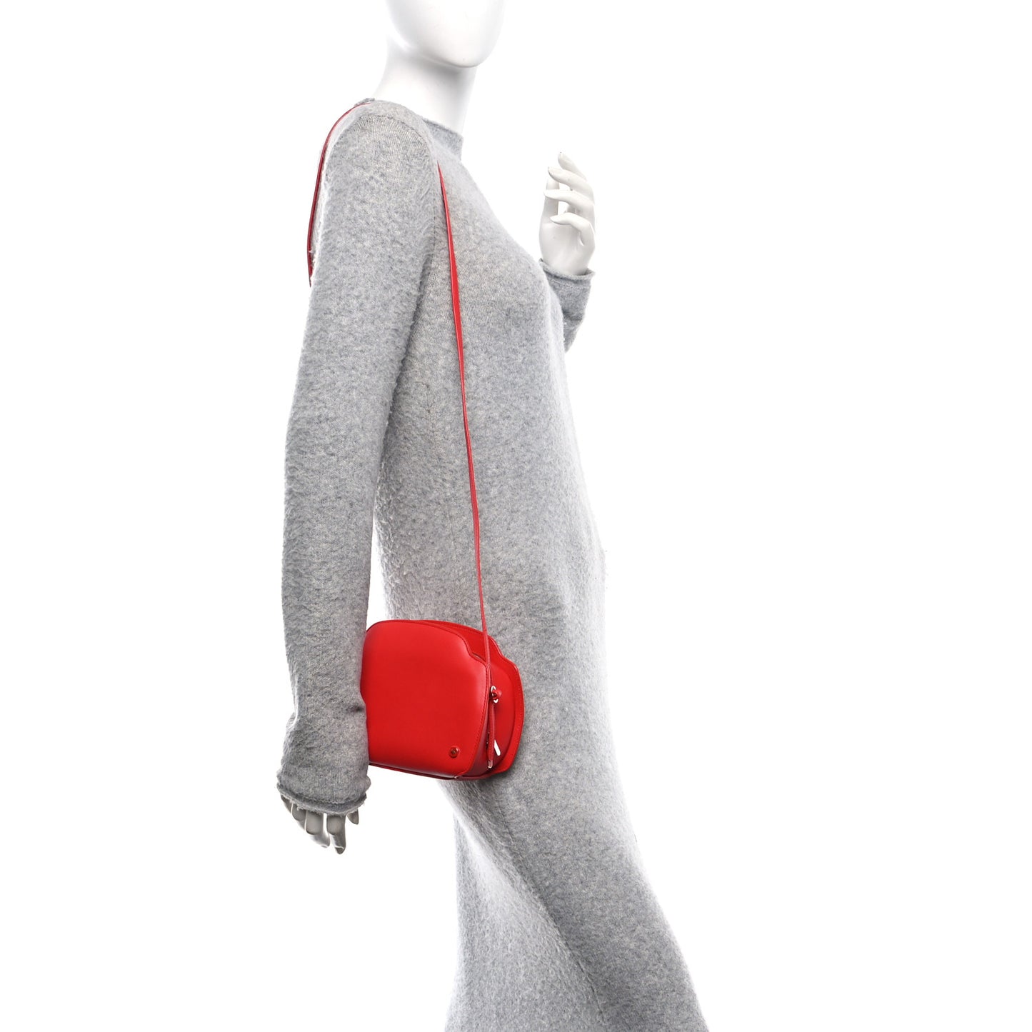 Smooth Calfskin Sesia Crossbody Fire Red