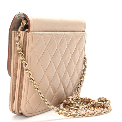 Chanel Calfskin Quilted Archi Chic Square Wallet On Chain WOC Beige 3 of 11