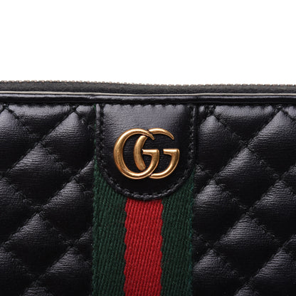 Gucci Calfskin Web Trapuntata GG Zip Around Wallet Black 12 of 14