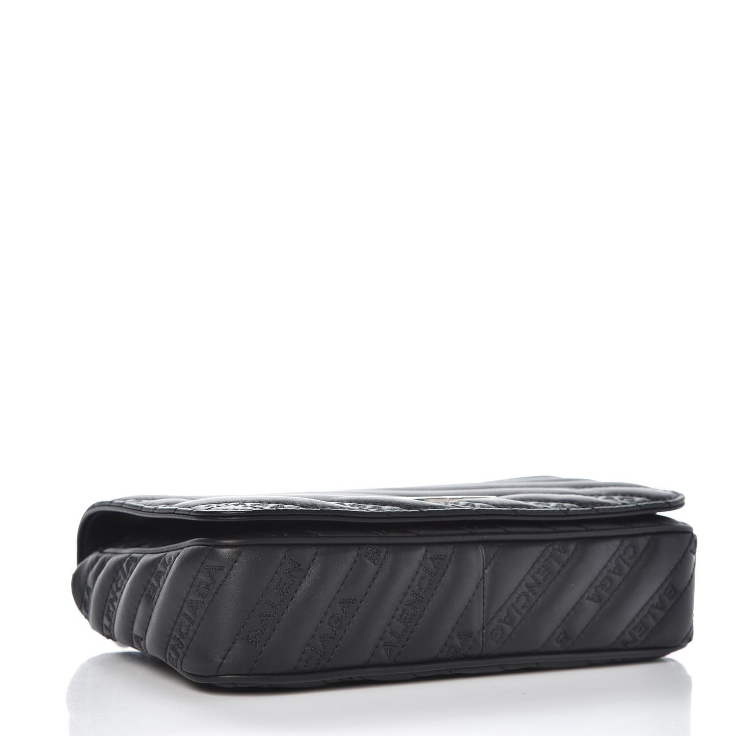 Calfskin Logo Matelasse S BB Round Crossbody Bag Black