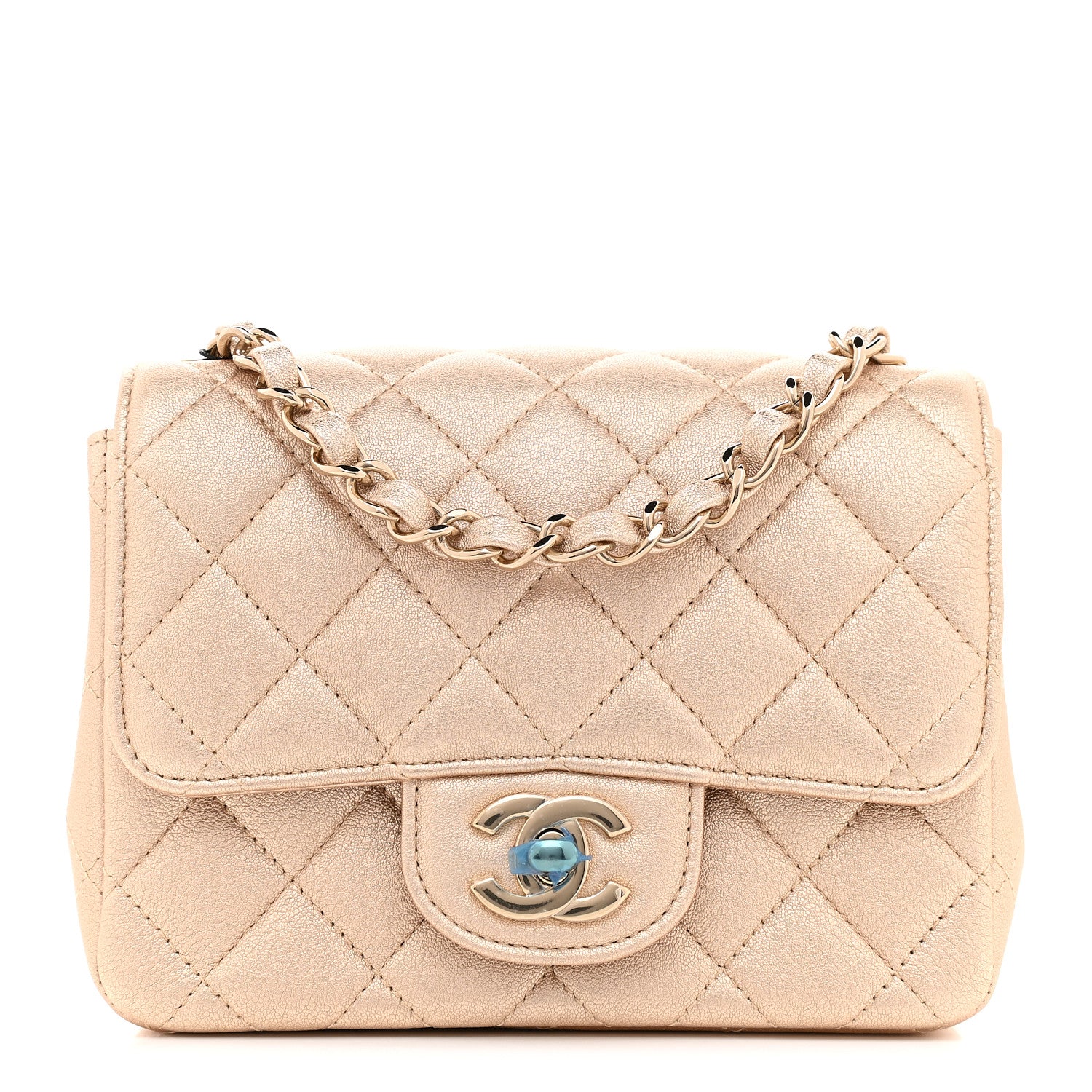 Chanel Metallic Lambskin Quilted Mini Square Flap Gold 1 of 9