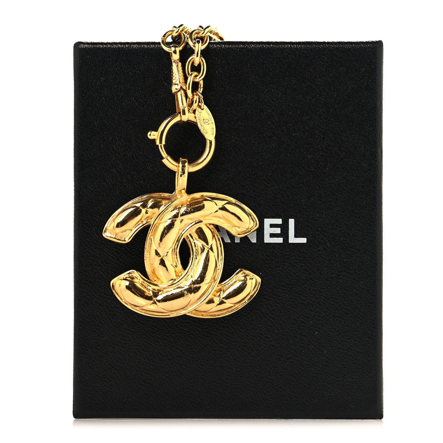 Chanel Metal Quilted CC Long Necklace Gold 5 of 5