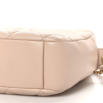 Chanel Lambskin Quilted Small Diamond CC Camera Case Beige 10 of 12