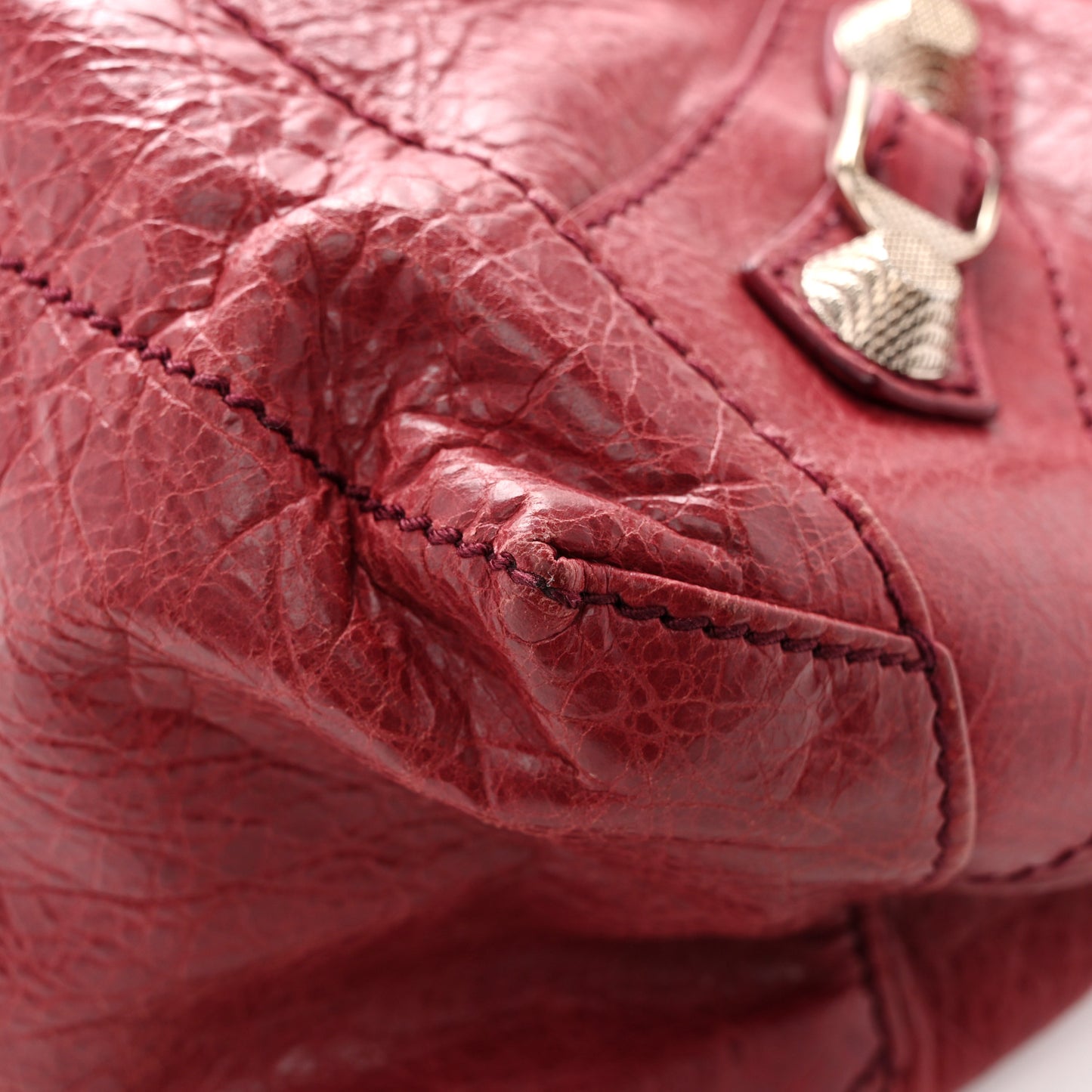 Agneau Giant 12 Silver Hardware Day Hobo Cassis
