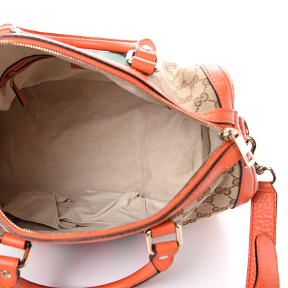 Gucci Monogram Vintage Web Medium Boston Orange 4 of 14