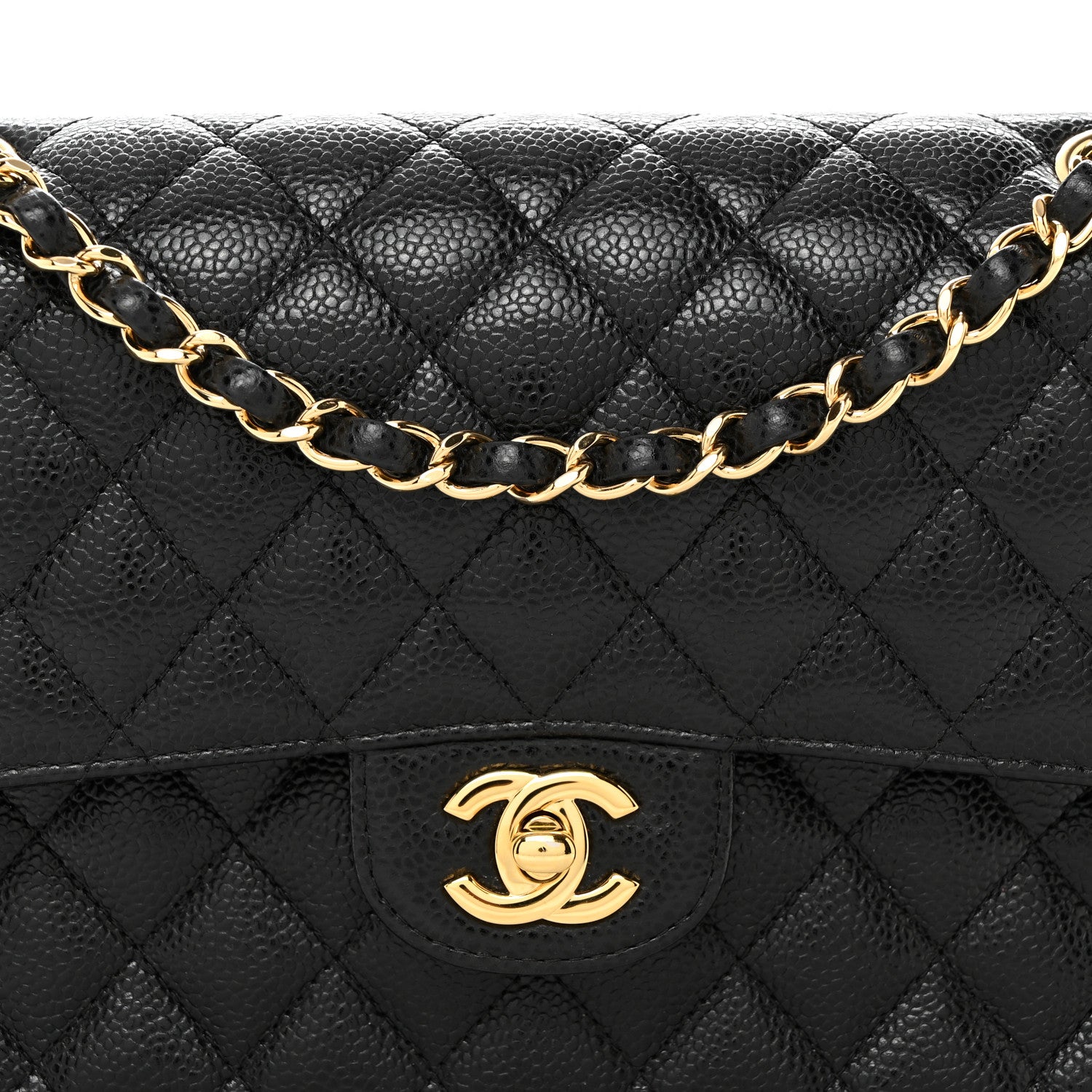 Chanel Caviar Quilted Medium Double Flap Black 9 of 11