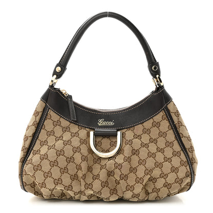 Gucci Monogram Medium D Gold Ring Hobo Dark Brown 1 of 11