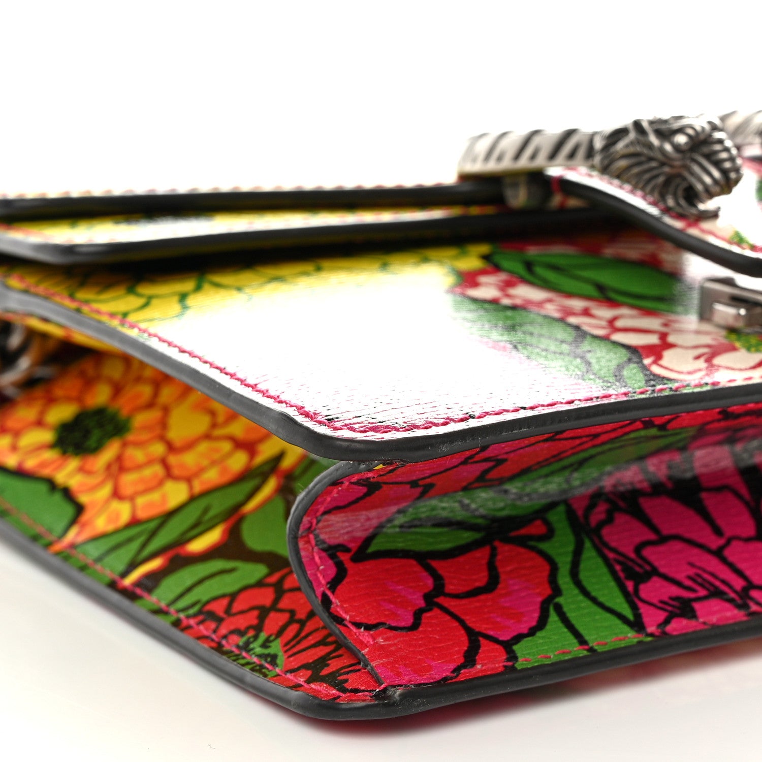 Gucci X KEN SCOTT Textured Calfskin Pomponica Print Dionysus Shoulder Bag Multicolor 9 of 11