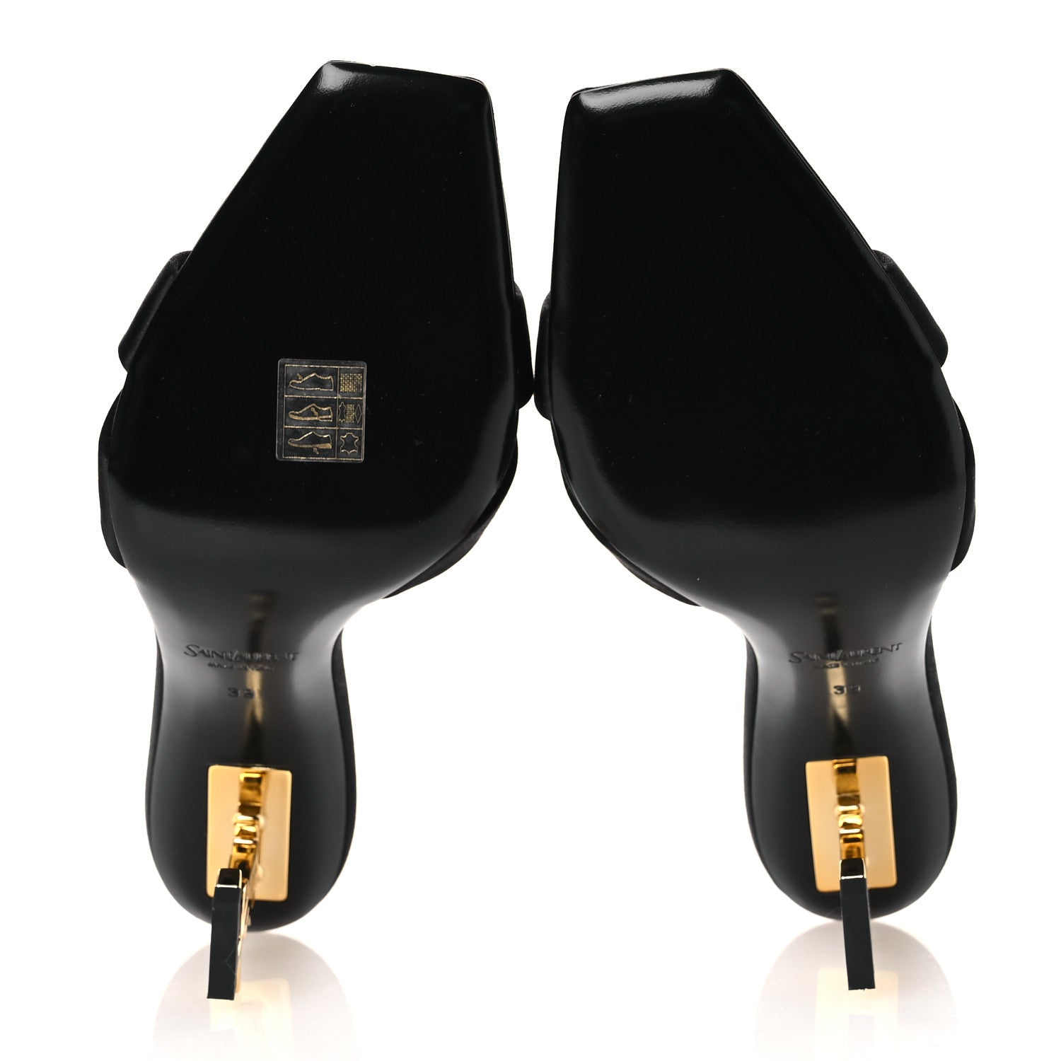 Saint Laurent Crepe Satin Crystal Opyum Mules 39 Black 7 of 12