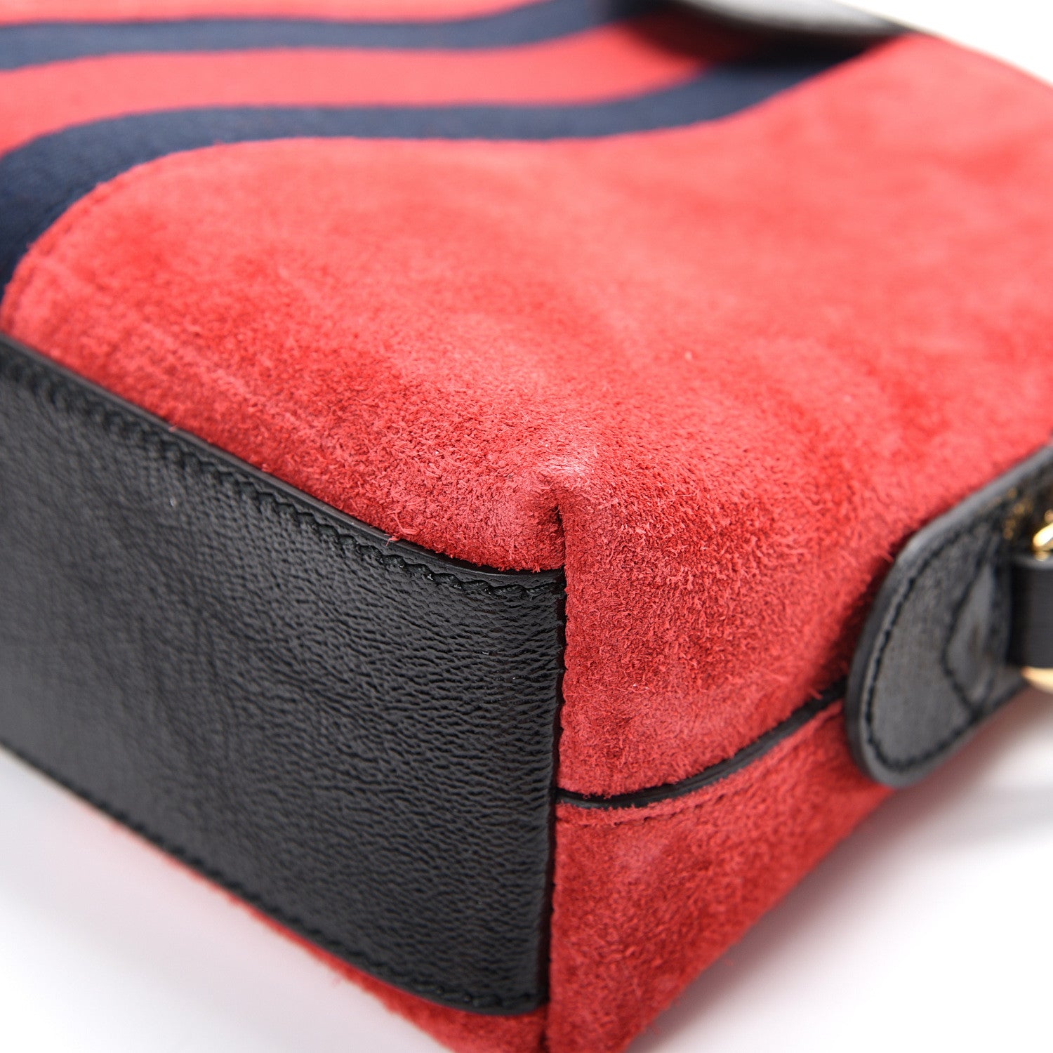 Gucci Suede Patent Web GG Small Ophidia Dome Shoulder Bag Hibiscus Red 10 of 11