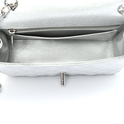 Chanel Metallic Lambskin Quilted Mini Rectangular Flap Silver 5 of 9