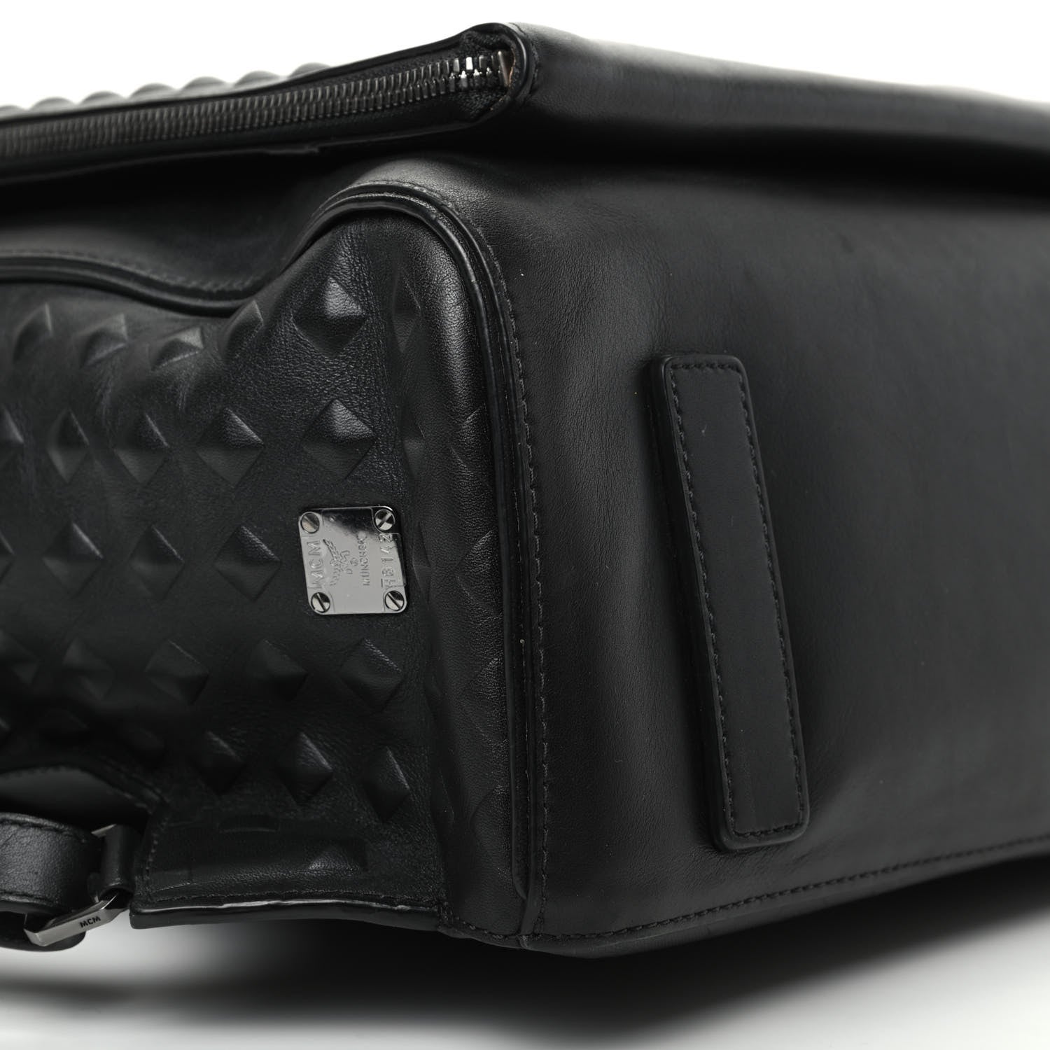 MCM Calfskin Embossed Medium M Moment Backpack Black 8 of 12