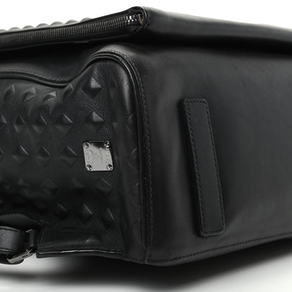 MCM Calfskin Embossed Medium M Moment Backpack Black 8 of 12