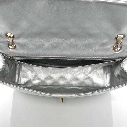 Chanel Metallic Lambskin Quilted Maxi Single Flap Silver 5 of 8