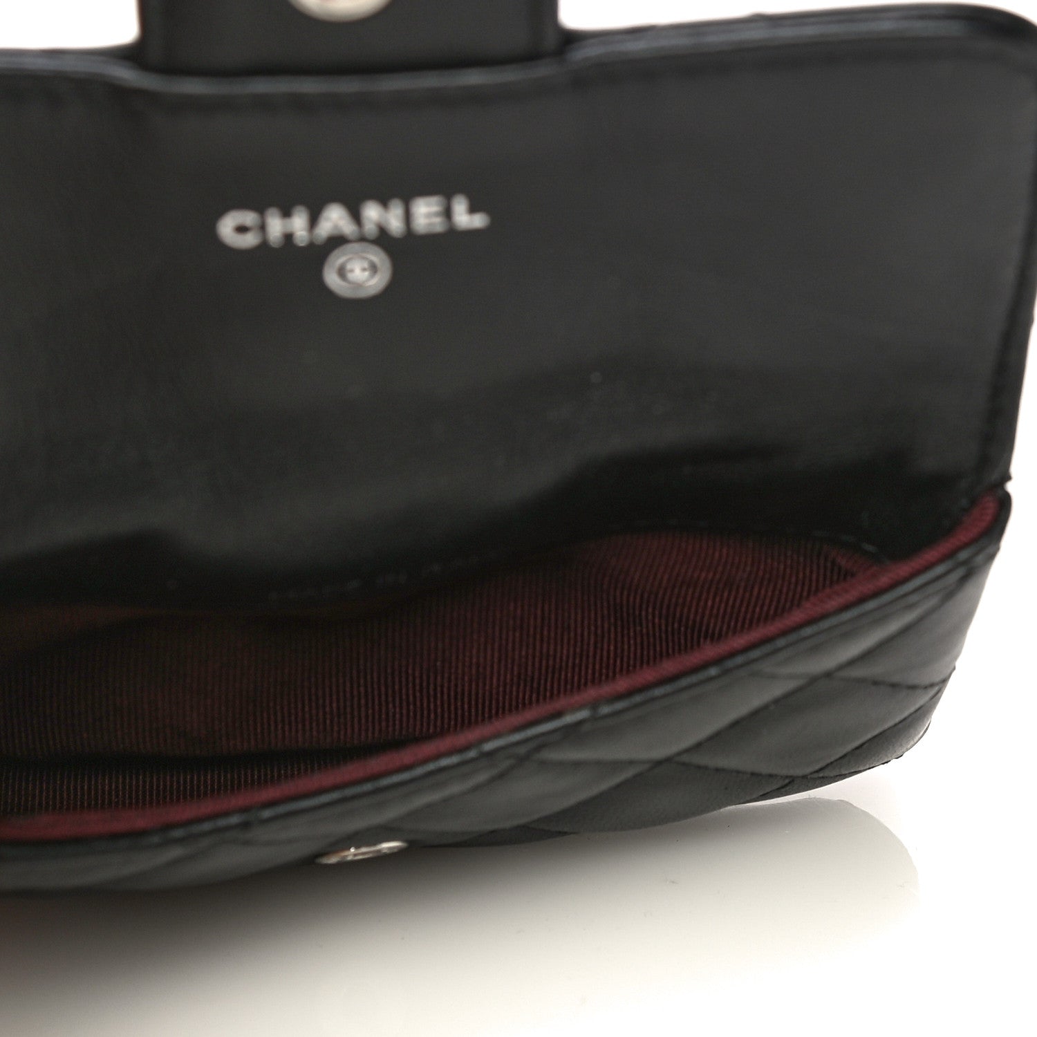 Chanel Lambskin Quilted Zip Card Holder Black 6 of 14