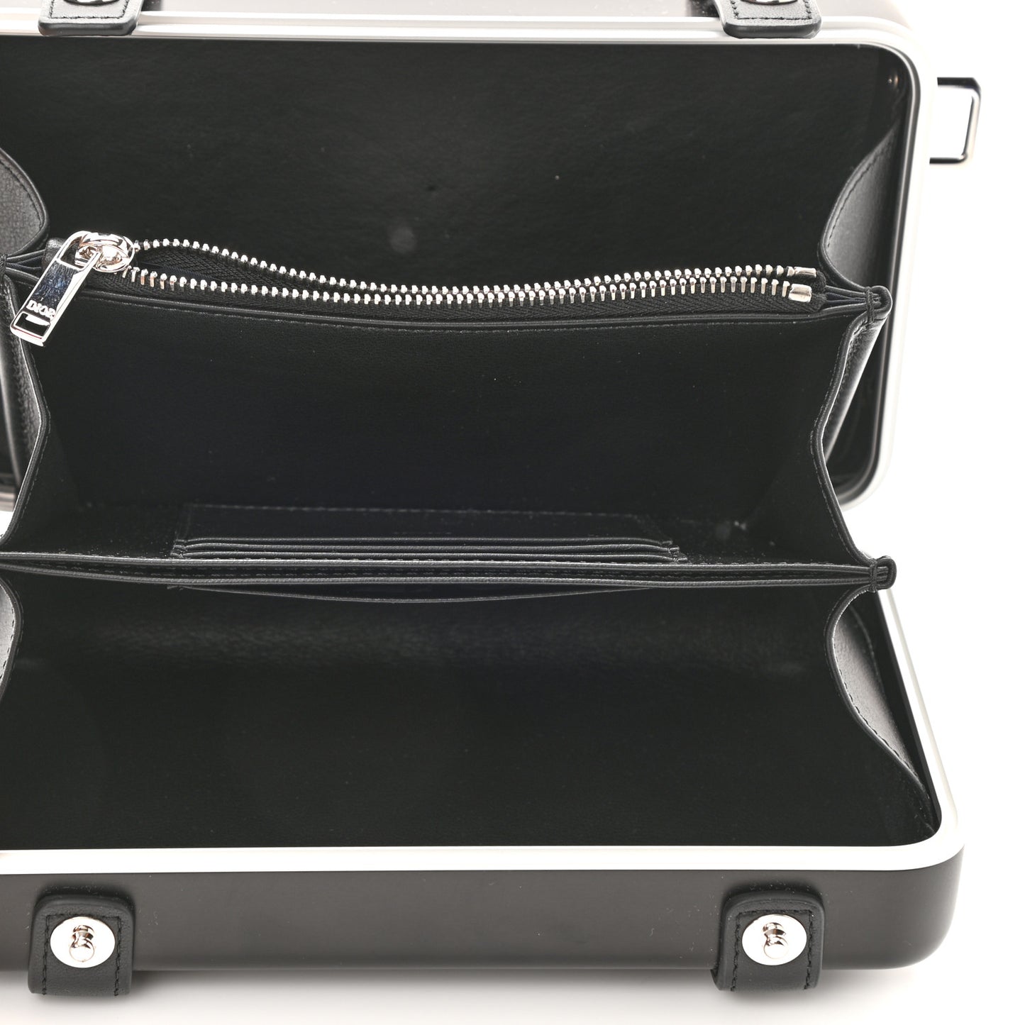 X RIMOWA Aluminum Personal Clutch On Strap Black