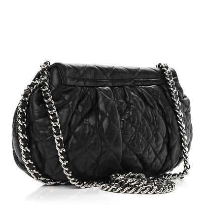 Chanel Washed Lambskin Quilted Medium Chain Around Messenger Black 3 of 11