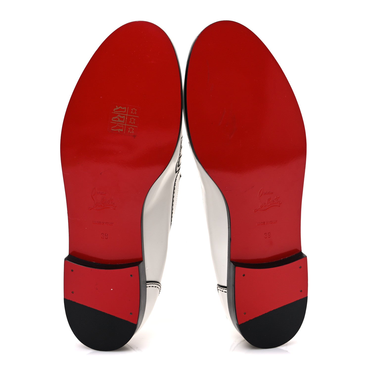 Christian Louboutin Calfskin Women Mocalaureat Tromp L'oeil Loafers 39 White 7 of 9