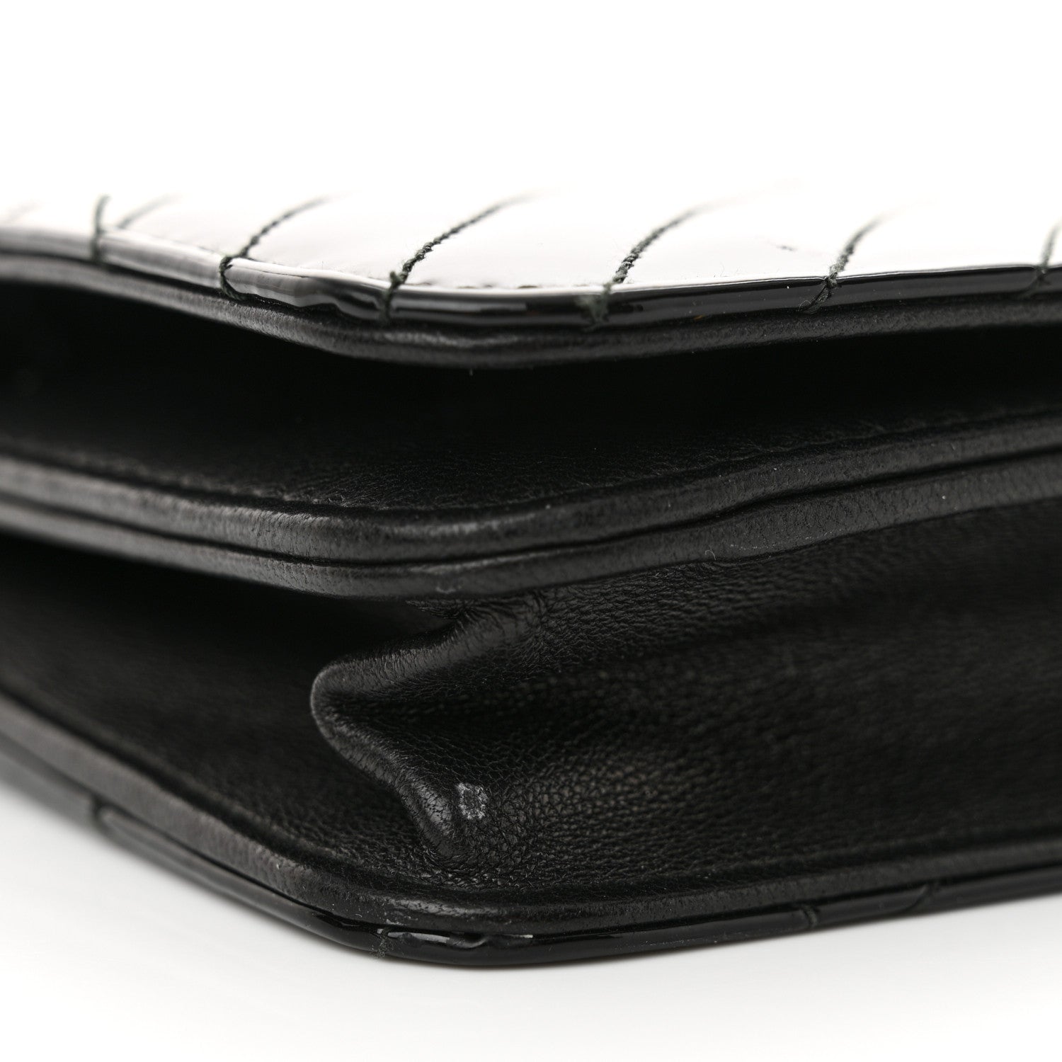 Chanel Patent Quilted Coco Boy Wallet On Chain WOC Black 10 of 17