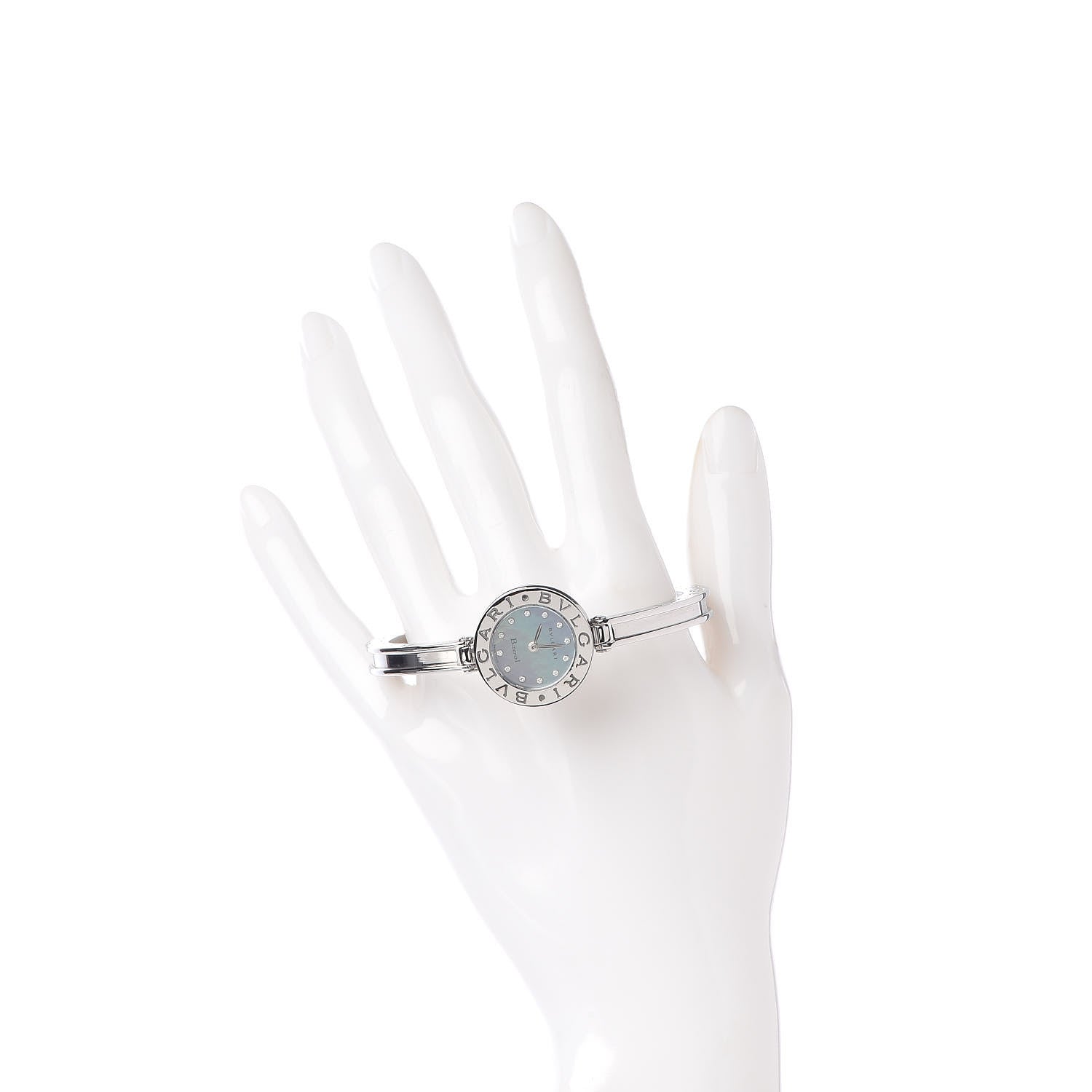 Bulgari Stainless Steel Diamond Blue Mother of Pearl 22mm B.zero1 Quartz Watch 2 of 6