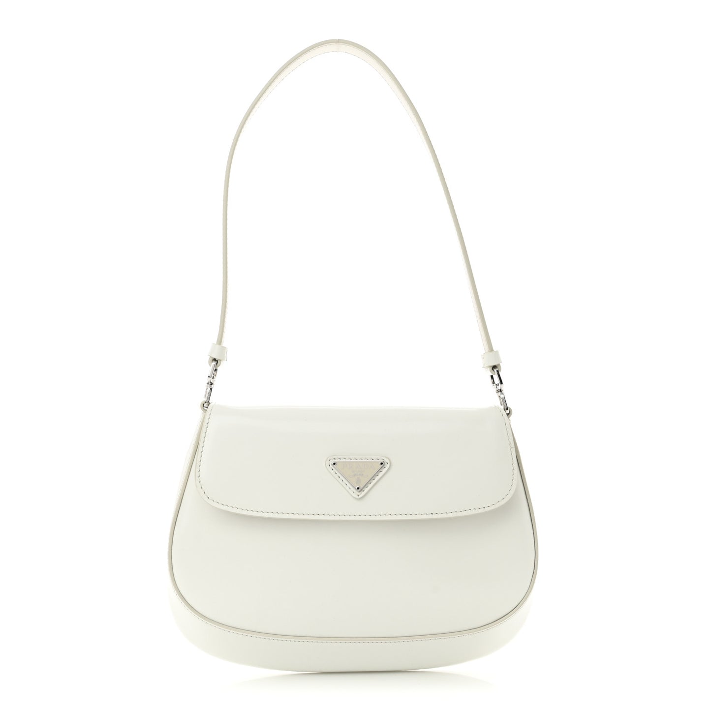 Spazzolato Cleo Flap Shoulder Bag White