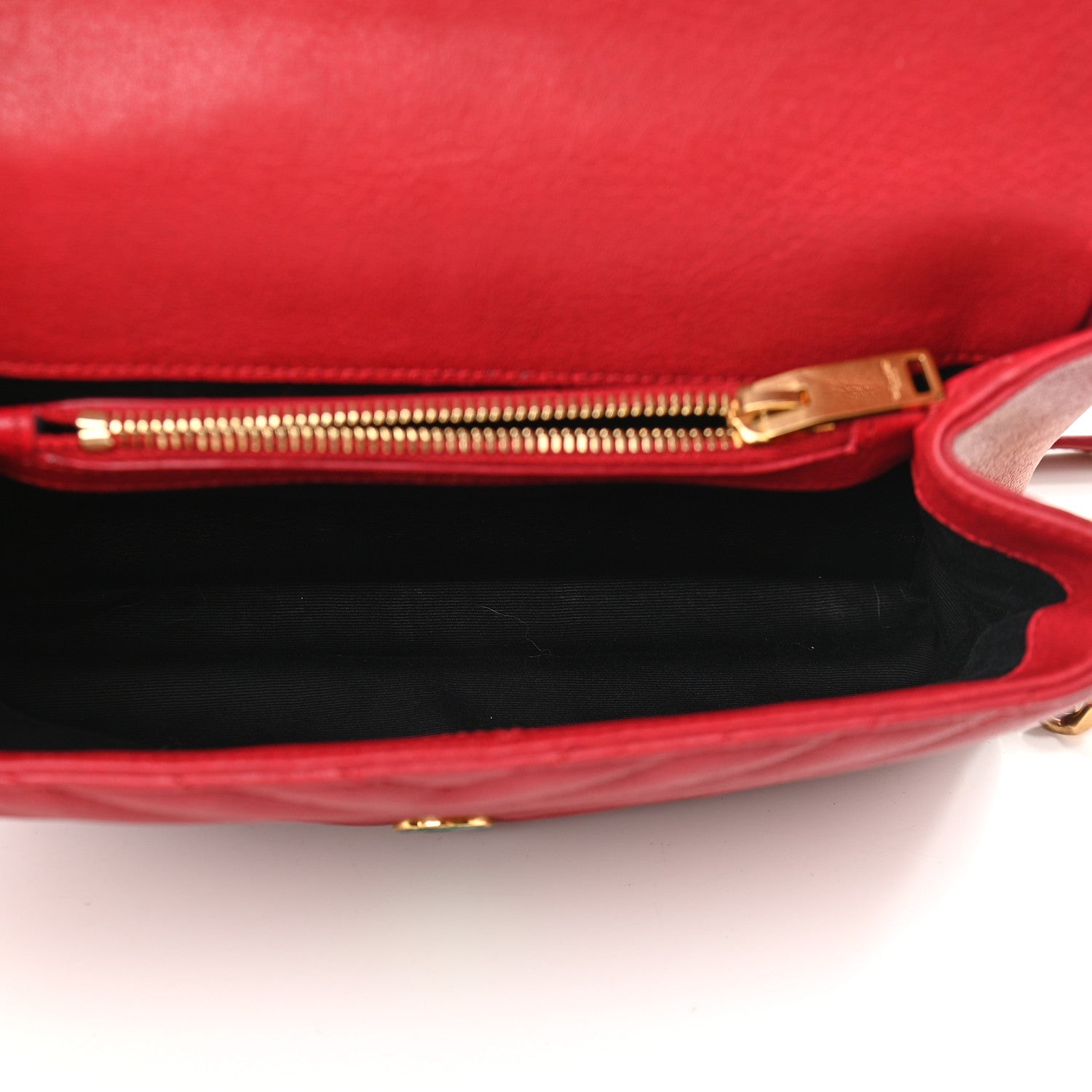 Saint Laurent Sheepskin Matelasse Chevron Monogram Medium College Bag Lipstick Red 5 of 9