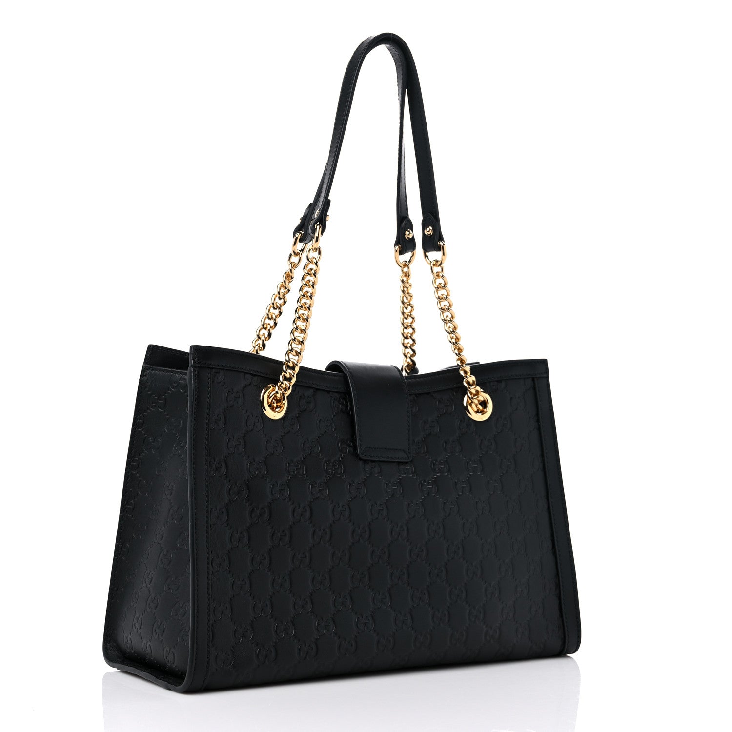 Gucci Guccissima Medium Padlock Tote Black 3 of 9