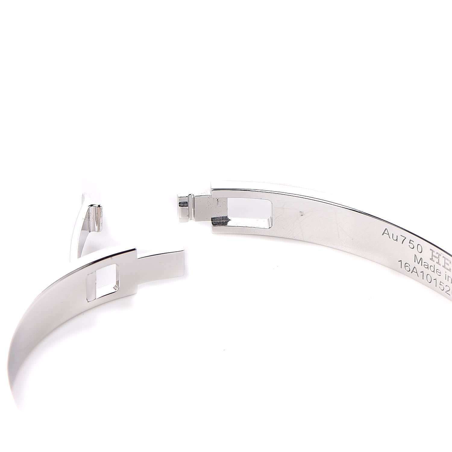 Hermes 18K White Gold Diamond PM H D'Ancre Bracelet XS 4 of 5