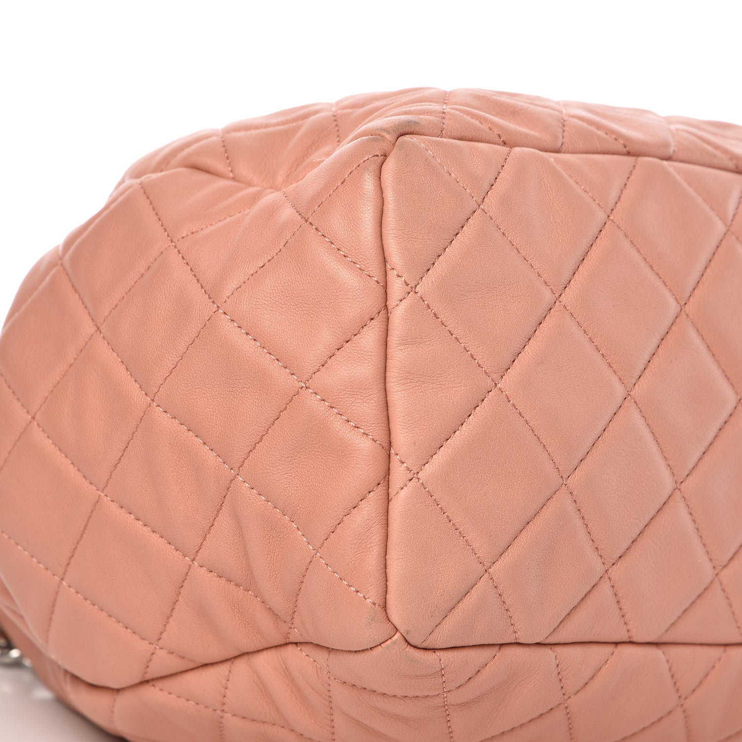 Chanel Lambskin Quilted CC Chain Drawstring Tote Dark Beige 9 of 16