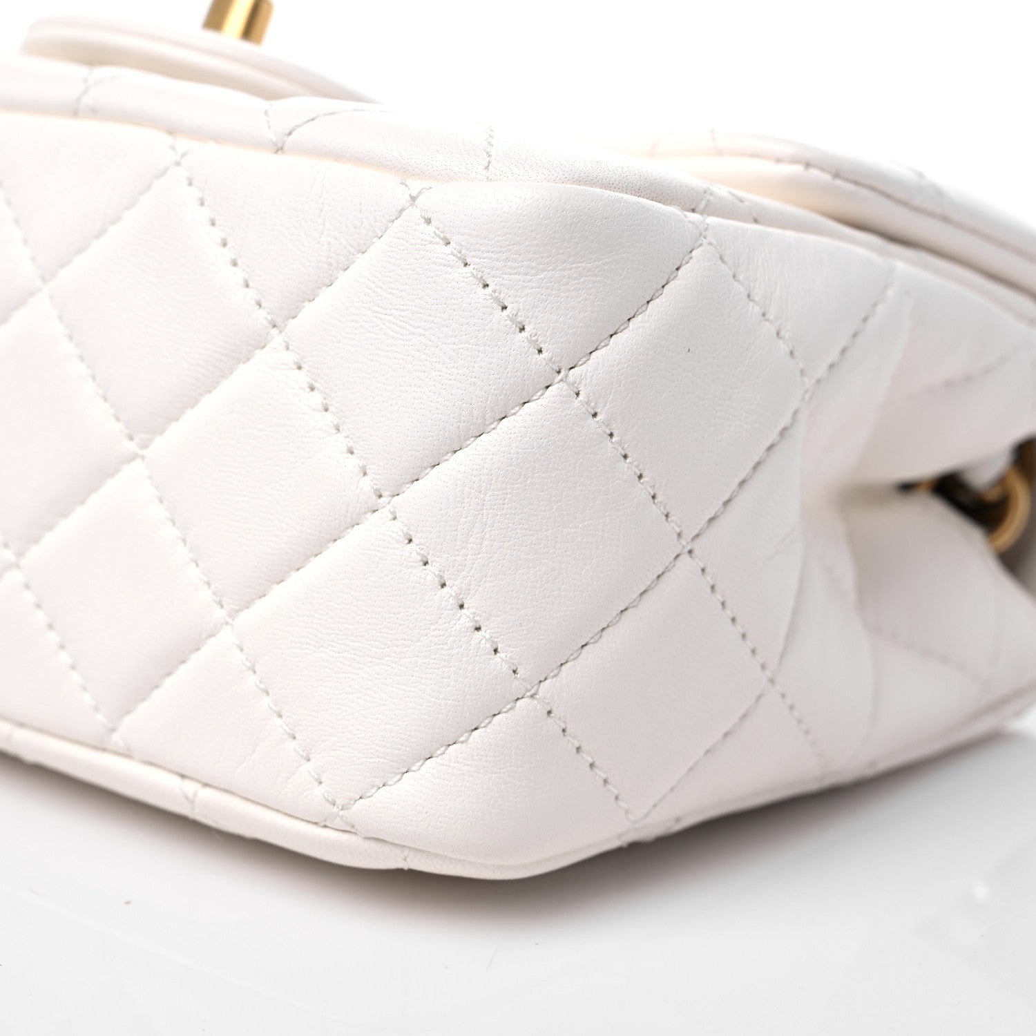 Chanel Lambskin Quilted Mini Pearl Crush Flap White 9 of 10