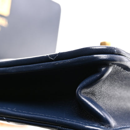Chanel Lambskin Quilted Pillow Crush Wallet On Chain WOC Dark Blue 14 of 14