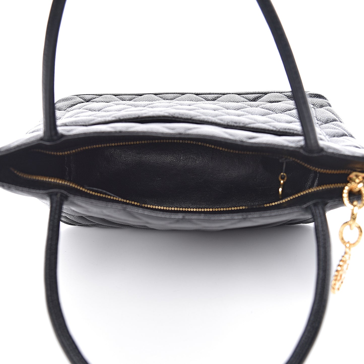 Caviar Quilted Medallion Tote Black