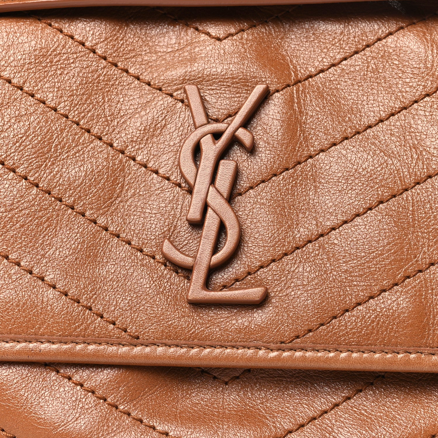 Saint Laurent Crinkled Calfskin Matelasse Monogram Medium Niki Chain Satchel Caramel 8 of 10
