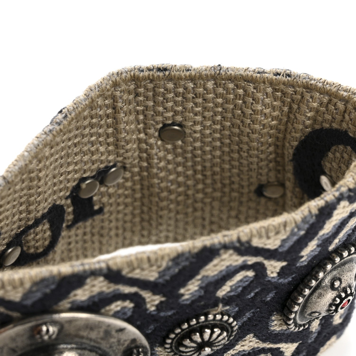 Christian Dior Oblique Studded Shoulder Strap Blue 7 of 7