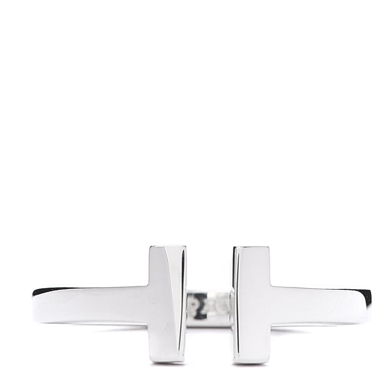 Tiffany Sterling Silver T Square Ring 55 7.25 1 of 5